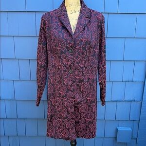 ♥️🖤♥️Vintage Maggie Sweet 80’s tapestry jacket red black light 1X stretch